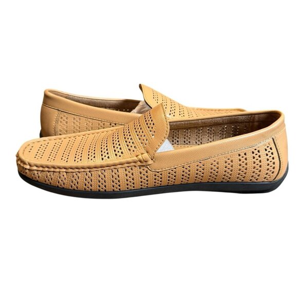 New Montique Men\'s Tan Weave Pattern Fashion Loafers Shoes Size 13  S22 main image 5